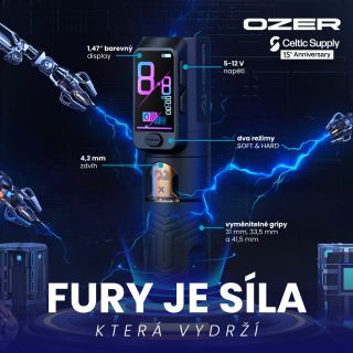⚡ Představujeme Vám OZER X OG FURY II Díky výdrži až 10 hodin na jedno nabití a třem vyměnitelným gripům různých velikostí...