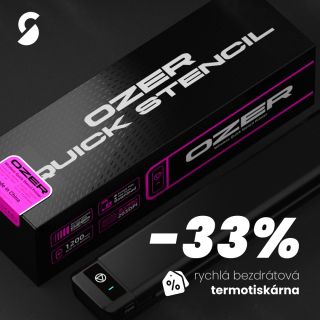 🔥 -33 % SLEVA na rychlou bezdrátovou termotiskárnu OZER! Ušetři čas i nervy, tiskni šablony jednoduše, odkudkoli a bez...